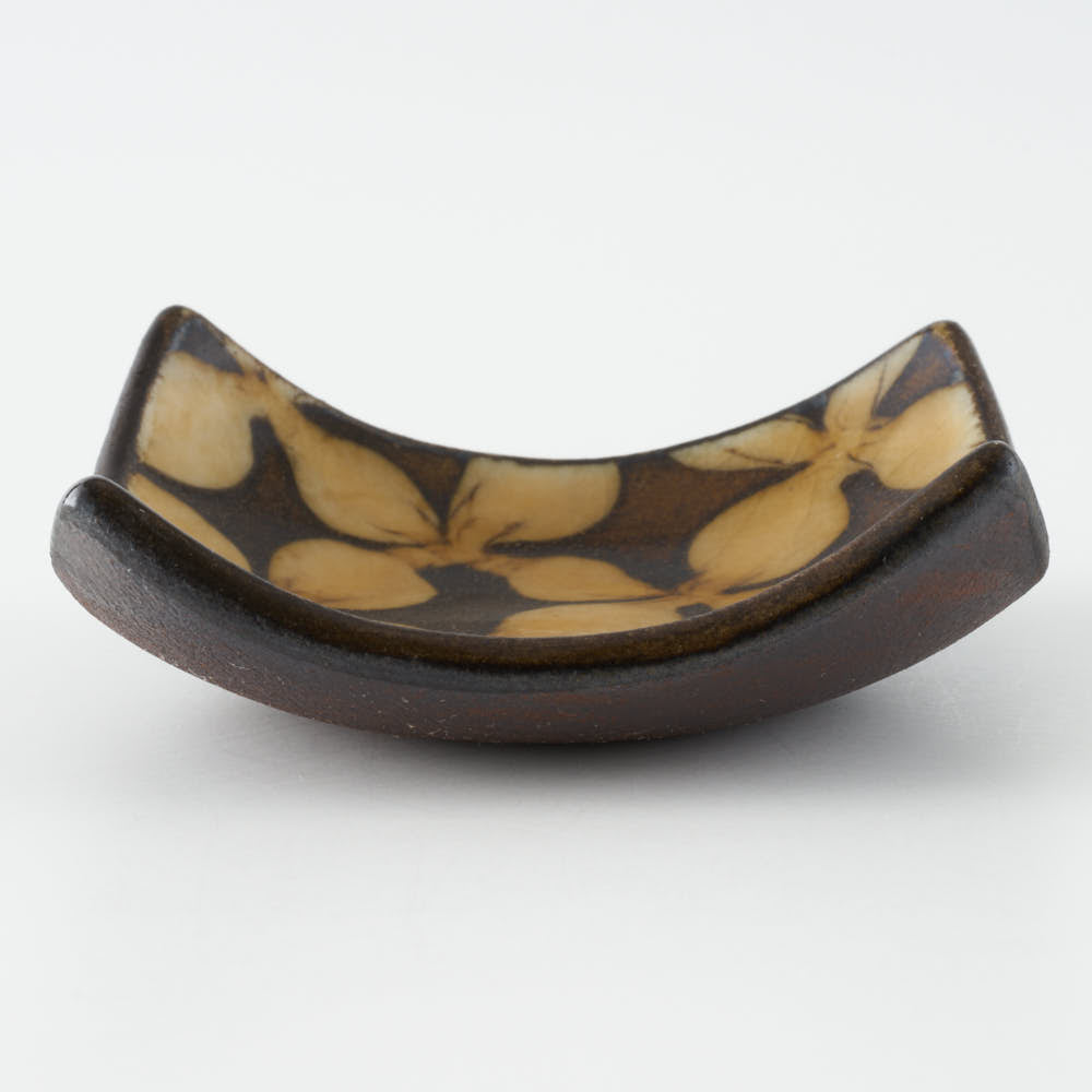 作家 園田空也 スリップウェア 角豆鉢 黄花 生楽陶苑 陶磁器作家もの