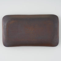 作家 園田空也 スリップウェア 角皿 緑花 生楽陶苑 陶磁器作家もの