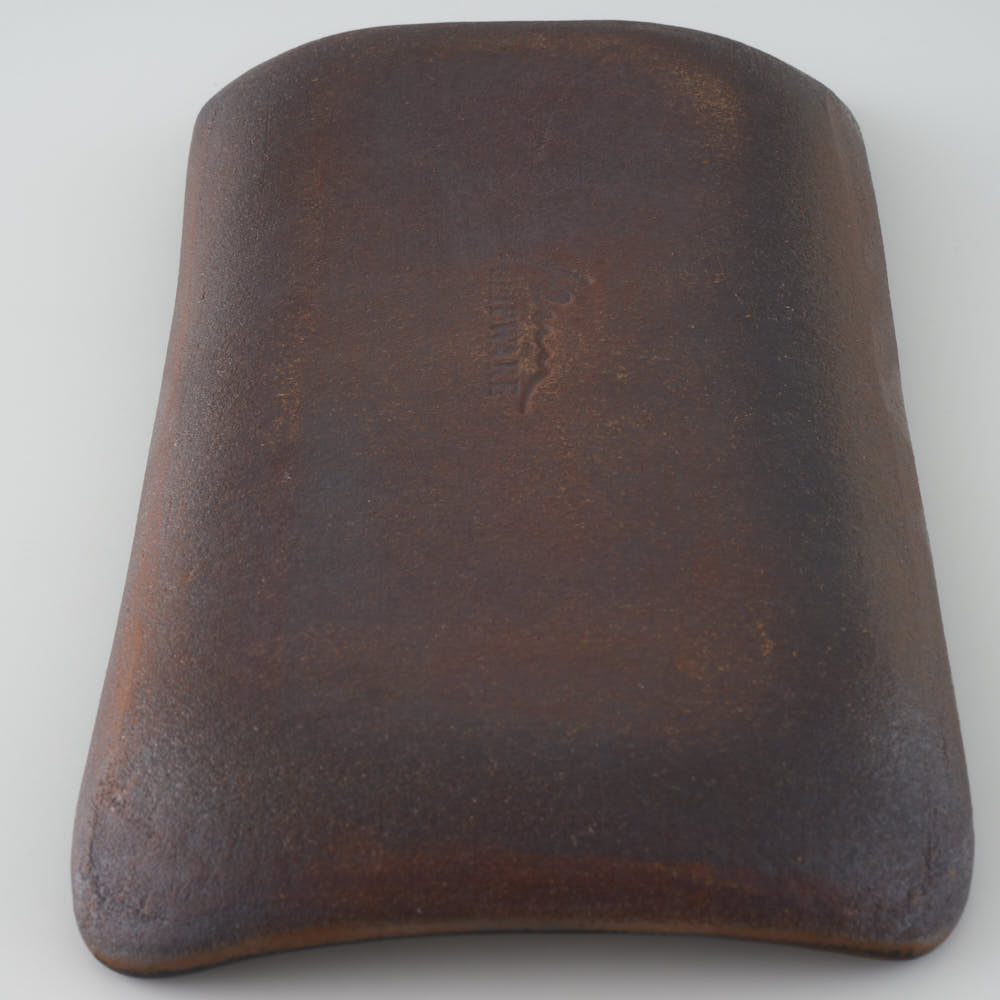 作家 園田空也 スリップウェア 角皿 緑花 生楽陶苑 陶磁器作家もの