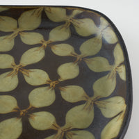 作家 園田空也 スリップウェア パン皿 緑花 生楽陶苑 陶磁器作家もの