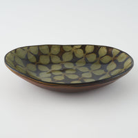 作家 園田空也 スリップウェア カレー皿 緑花 生楽陶苑 陶磁器作家もの