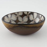 作家 園田空也 スリップウェア 小鉢 白花 生楽陶苑 陶磁器作家もの