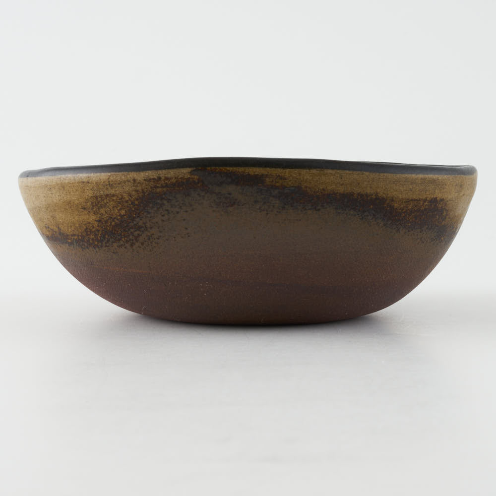 作家 園田空也 スリップウェア 小鉢 白花 生楽陶苑 陶磁器作家もの