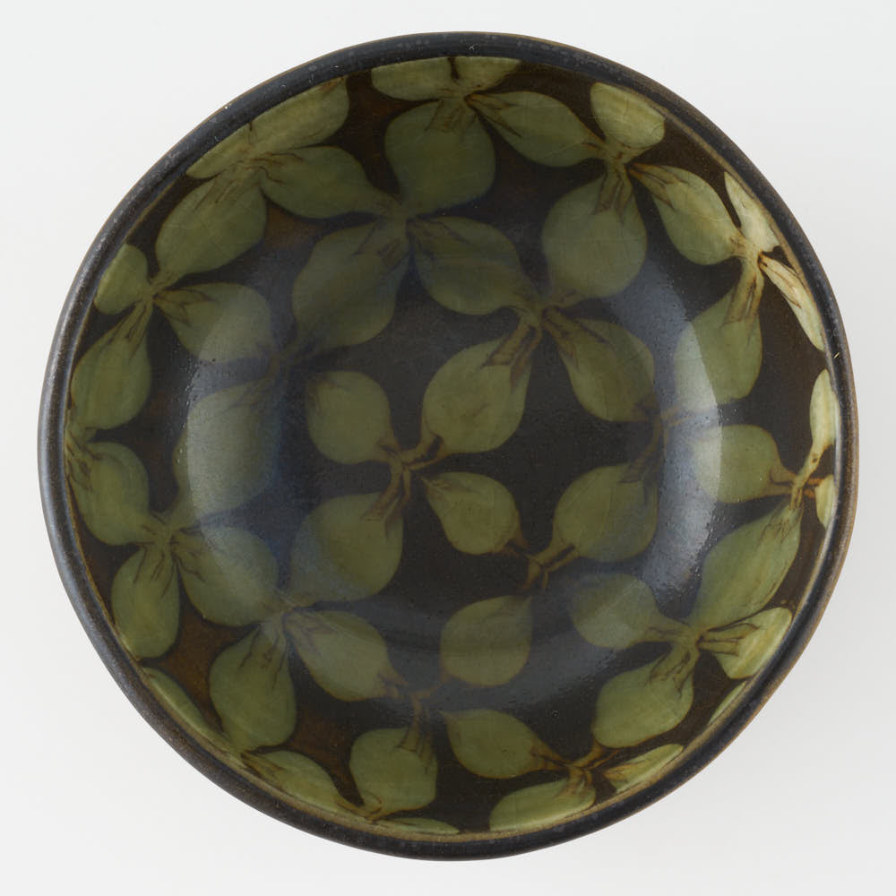 作家 園田空也 スリップウェア 小鉢 緑花 生楽陶苑 陶磁器作家もの