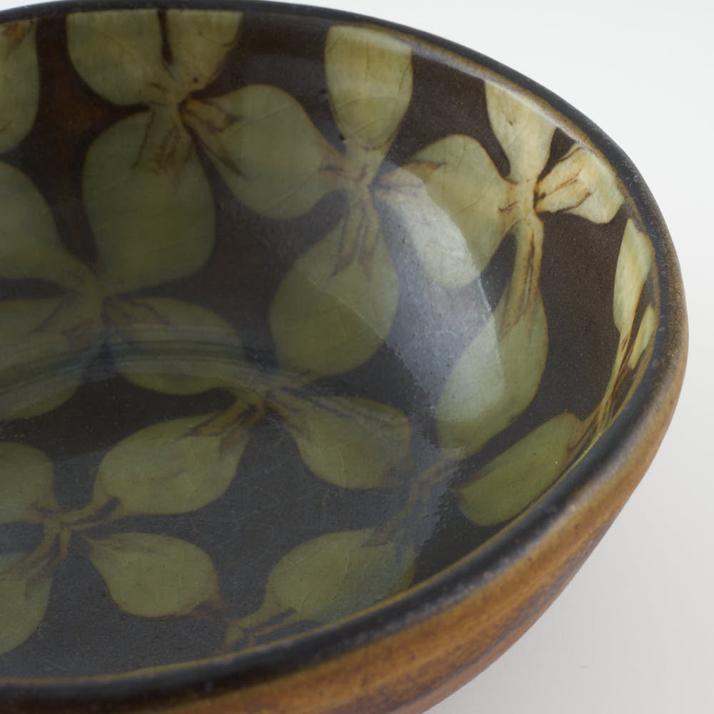 作家 園田空也 スリップウェア 小鉢 緑花 生楽陶苑 陶磁器作家もの