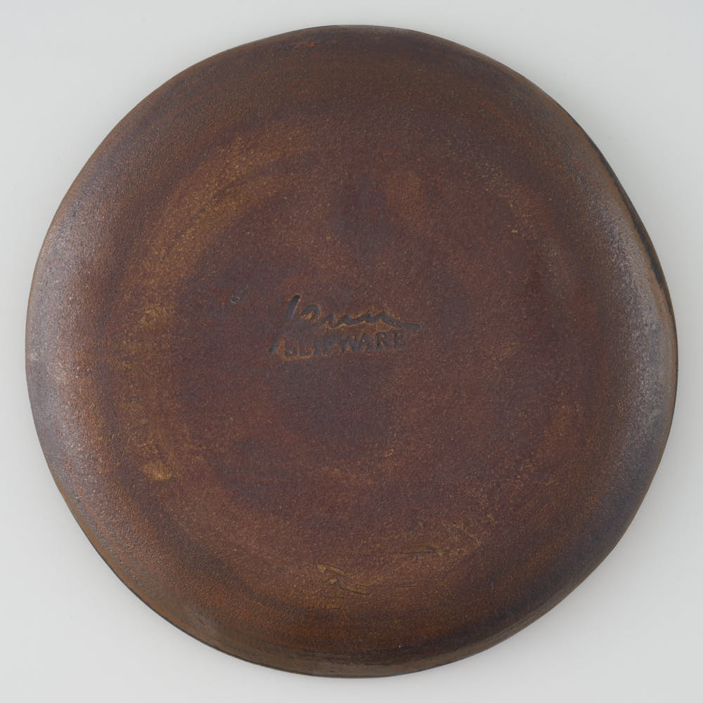 作家 園田空也 スリップウェア 5寸平皿 白花 生楽陶苑 陶磁器作家もの