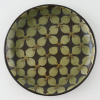 作家 園田空也 スリップウェア 7寸平皿 緑花 生楽陶苑 陶磁器作家もの