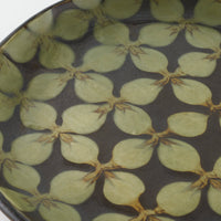 作家 園田空也 スリップウェア 7寸平皿 緑花 生楽陶苑 陶磁器作家もの