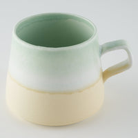 美濃焼 伸光窯 パステルジュレ スクエアマグ グリーン×クリーム 美濃焼 伸光窯 美濃焼