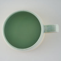 美濃焼 伸光窯 パステルジュレ スクエアマグ グリーン×クリーム 美濃焼 伸光窯 美濃焼