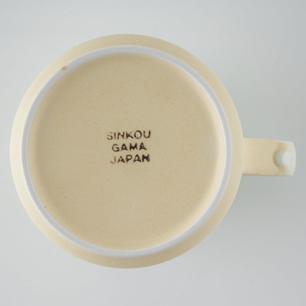 美濃焼 伸光窯 パステルジュレ スクエアマグ グリーン×クリーム 美濃焼 伸光窯 美濃焼