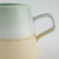 美濃焼 伸光窯 パステルジュレ スクエアマグ グリーン×クリーム 美濃焼 伸光窯 美濃焼