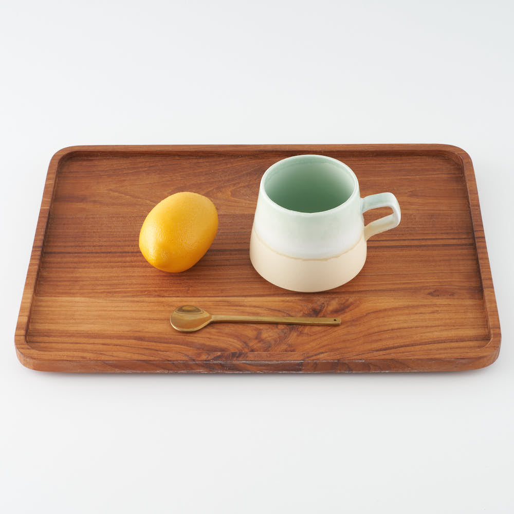 美濃焼 伸光窯 パステルジュレ スクエアマグ グリーン×クリーム 美濃焼 伸光窯 美濃焼