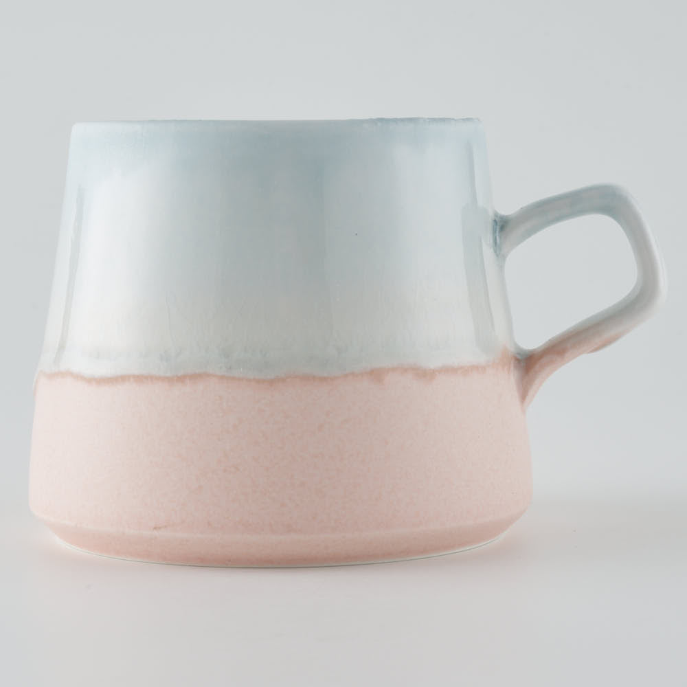 美濃焼 伸光窯 パステルジュレ スクエアマグ ブルー×ピンク 美濃焼 伸光窯 美濃焼