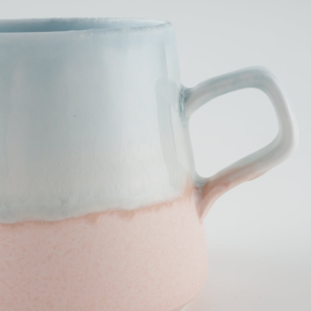 美濃焼 伸光窯 パステルジュレ スクエアマグ ブルー×ピンク 美濃焼 伸光窯 美濃焼