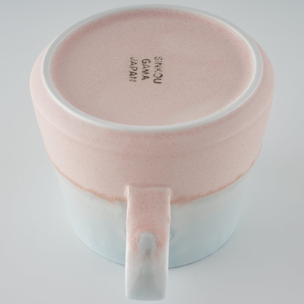 美濃焼 伸光窯 パステルジュレ スクエアマグ ブルー×ピンク 美濃焼 伸光窯 美濃焼