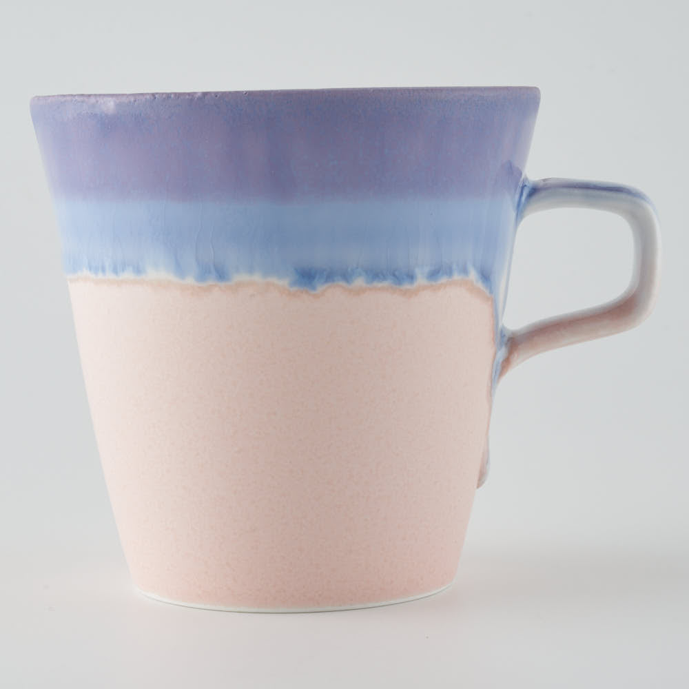美濃焼 伸光窯 パステルジュレ トールマグ パープル×ピンク ¥3,080