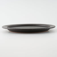作家 長谷川哲也 洋皿24cm(黒) 作家 長谷川哲也 陶磁器作家もの