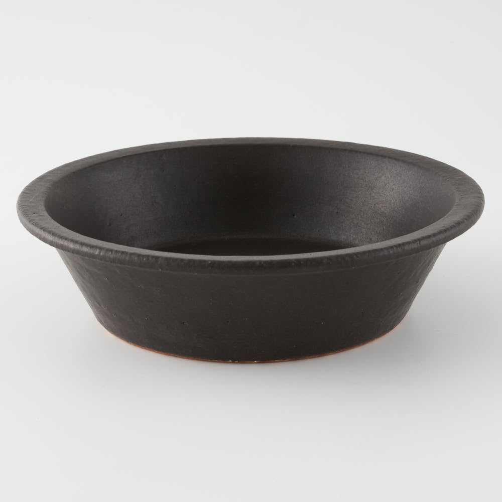 作家 長谷川哲也 浅鉢15cm(黒) 作家 長谷川哲也 陶磁器作家もの