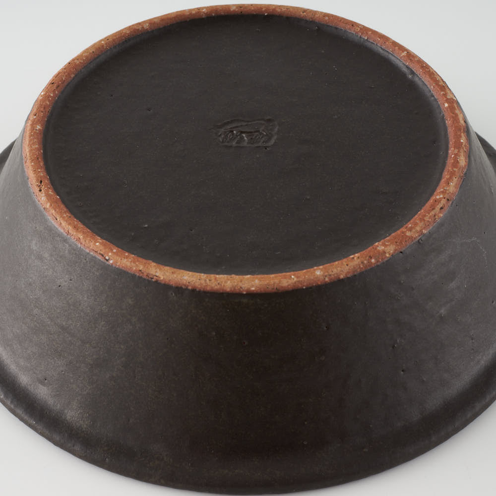 作家 長谷川哲也 浅鉢15cm(黒) 作家 長谷川哲也 陶磁器作家もの