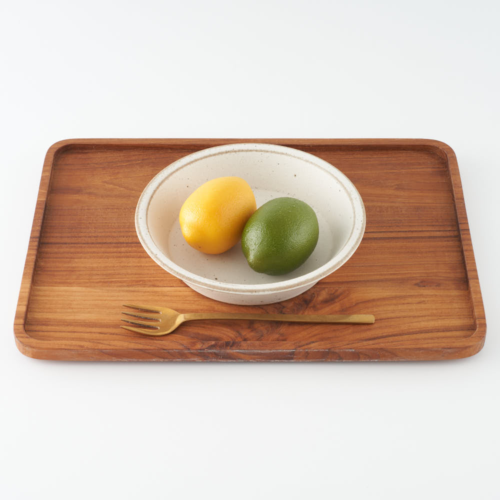 作家 長谷川哲也 浅鉢18cm(白) ¥4,400 大人の焼き物