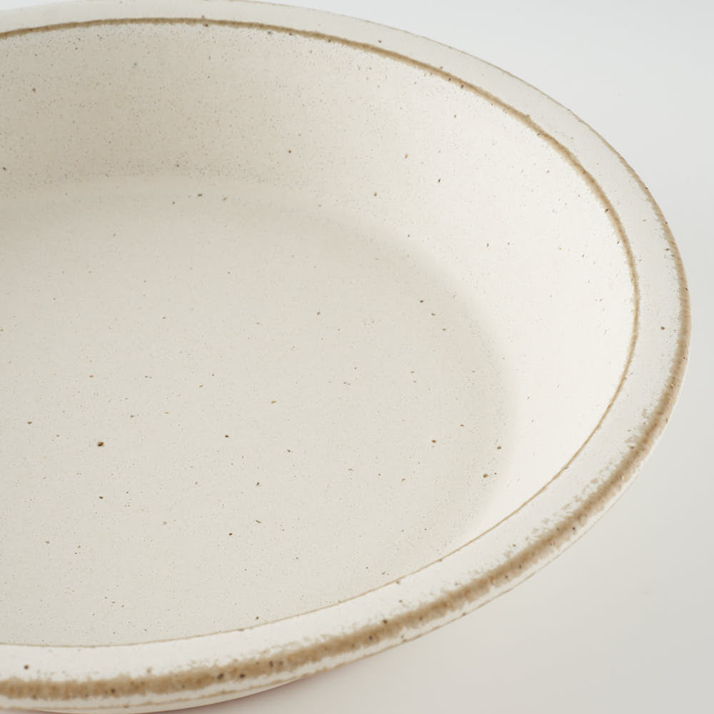 作家 長谷川哲也 浅鉢21cm(白) 作家 長谷川哲也 陶磁器作家もの