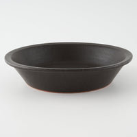 作家 長谷川哲也 浅鉢21cm(黒) 作家 長谷川哲也 陶磁器作家もの