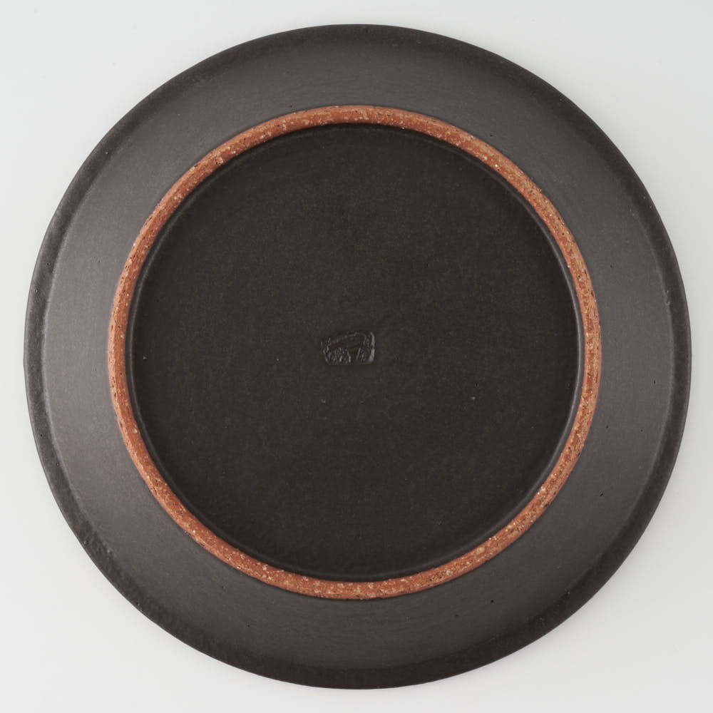 作家 長谷川哲也 浅鉢21cm(黒) 作家 長谷川哲也 陶磁器作家もの