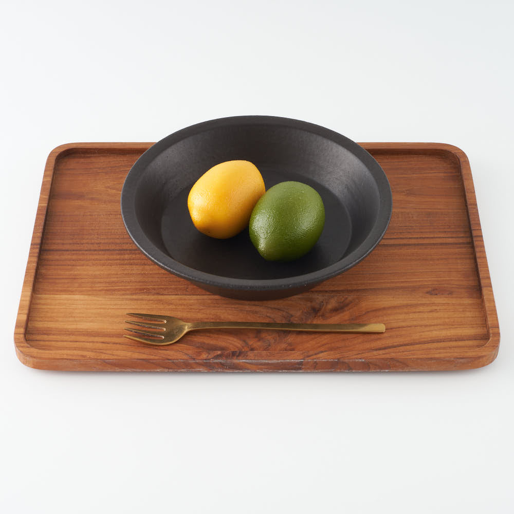 作家 長谷川哲也 浅鉢21cm(黒) 作家 長谷川哲也 陶磁器作家もの