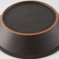 作家 長谷川哲也 浅鉢21cm(黒) 作家 長谷川哲也 陶磁器作家もの