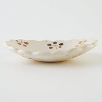 作家 岡洋美 赤い実紋花型豆皿 作家 岡洋美 陶磁器作家もの