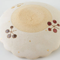 作家 岡洋美 赤い実紋花型豆皿 作家 岡洋美 陶磁器作家もの