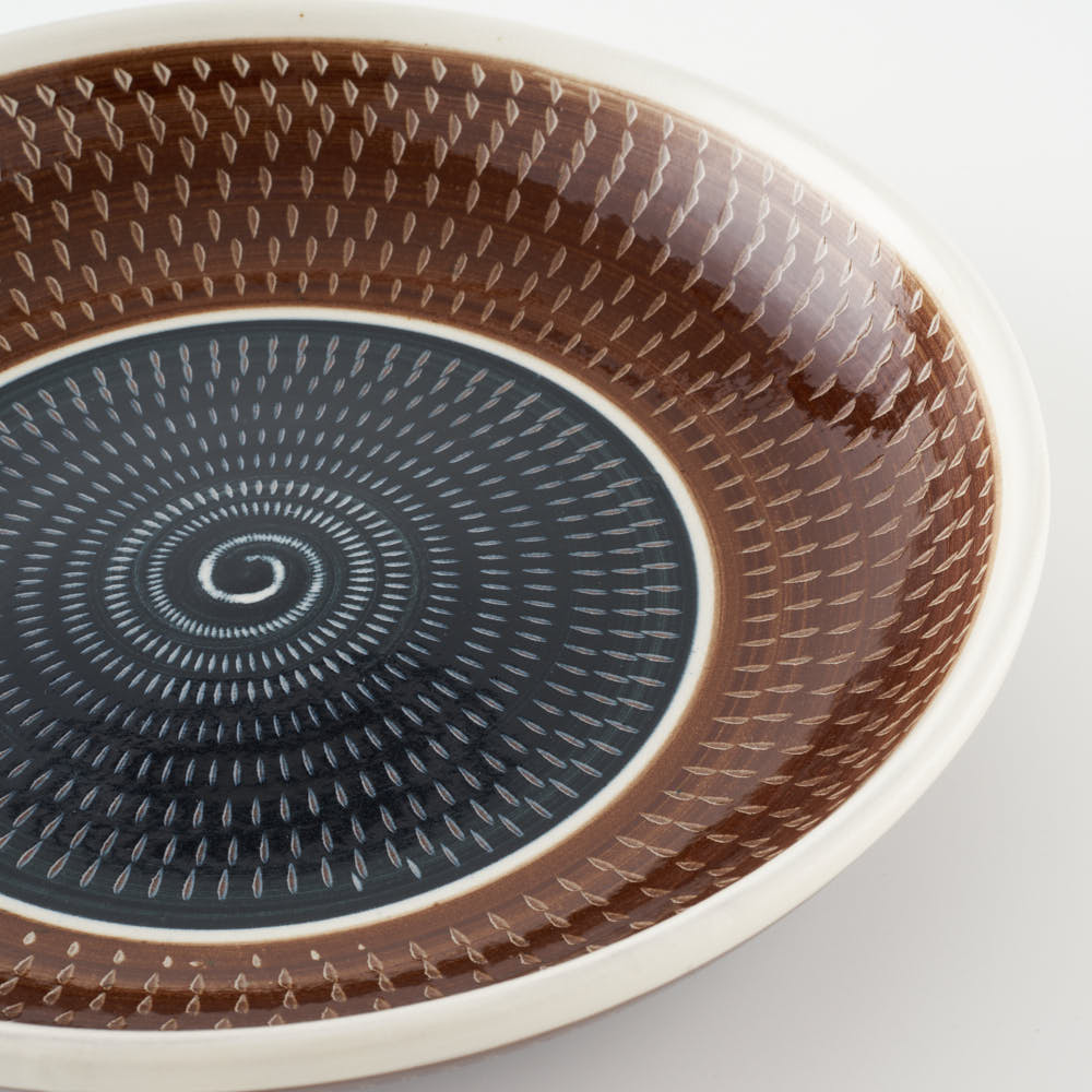 小石原焼 柳瀬窯元 七寸深皿 (呉須) 小石原焼 柳瀬窯元 小石原焼