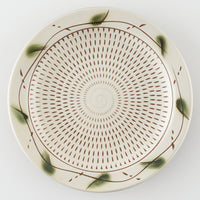 小石原焼 柳瀬窯元 リム付平皿 中 (草紋) 小石原焼 柳瀬窯元 小石原焼