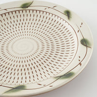 小石原焼 柳瀬窯元 リム付平皿 中 (草紋) 小石原焼 柳瀬窯元 小石原焼