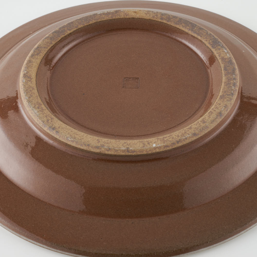 小石原焼 柳瀬窯元 リム付平皿 中 (草紋) 小石原焼 柳瀬窯元 小石原焼