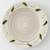 小石原焼 柳瀬窯元 リム付平皿 大 (草紋) 小石原焼 柳瀬窯元 小石原焼