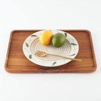 小石原焼 柳瀬窯元 リム付平皿 大 (草紋) 小石原焼 柳瀬窯元 小石原焼