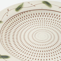 小石原焼 柳瀬窯元 リム付平皿 大 (草紋) 小石原焼 柳瀬窯元 小石原焼