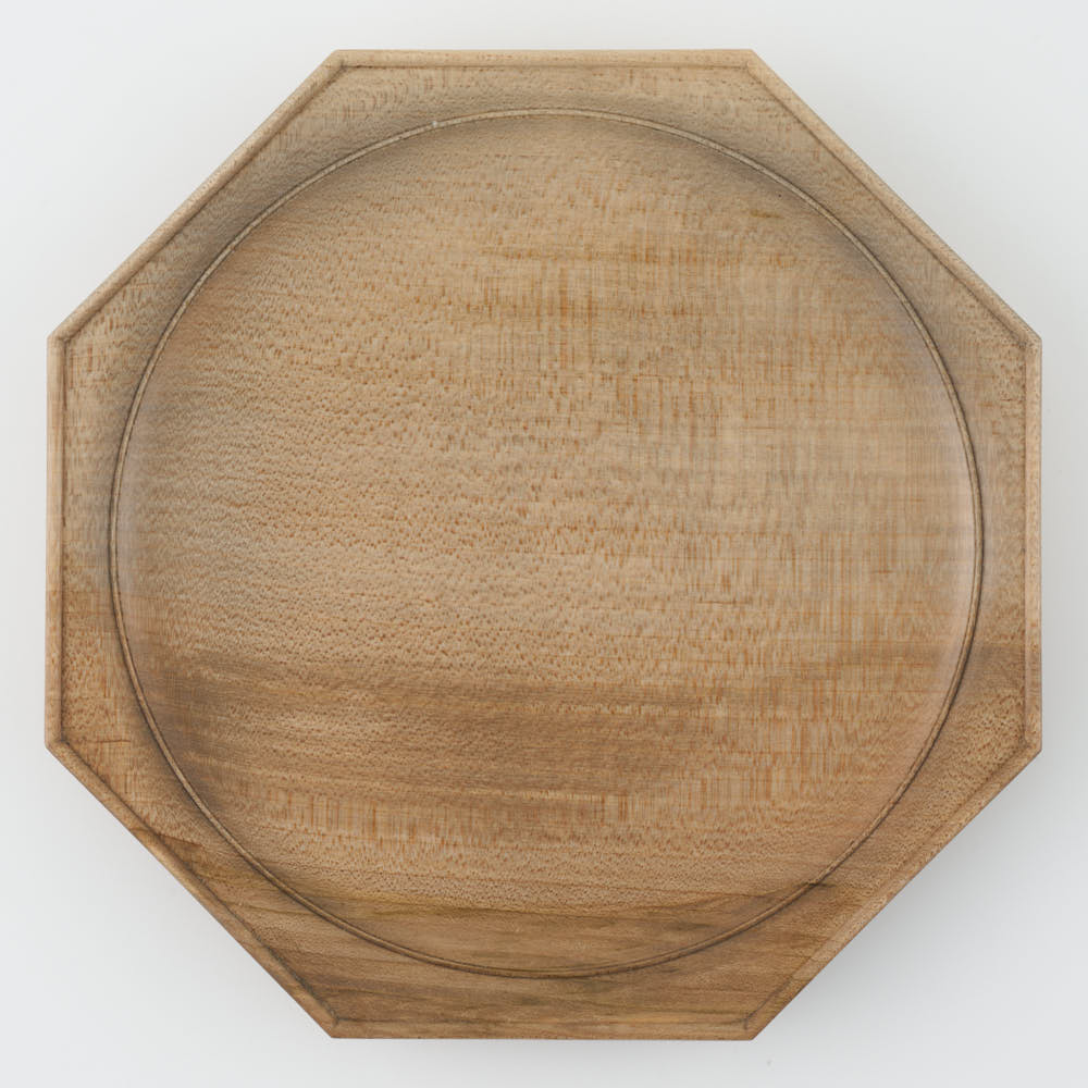 作家 鈴木潤吾 オクトゴナルプレート6寸 楓鉄染 作家 鈴木潤吾 木工もの