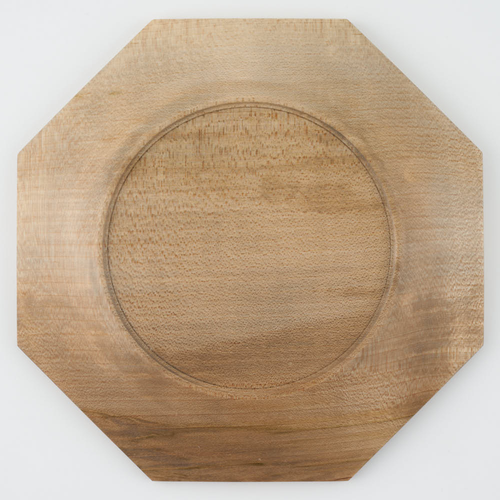 作家 鈴木潤吾 オクトゴナルプレート6寸 楓鉄染 作家 鈴木潤吾 木工もの