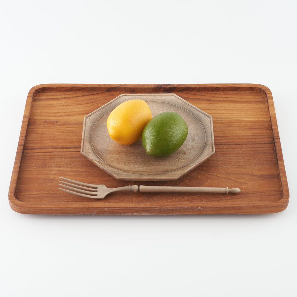 作家 鈴木潤吾 オクトゴナルプレート6寸 楓鉄染 作家 鈴木潤吾 木工もの