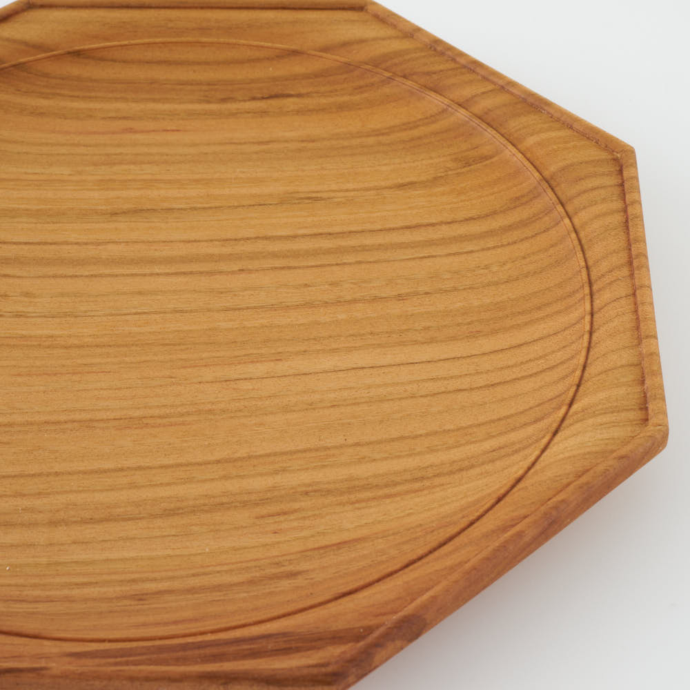 作家 鈴木潤吾 オクトゴナルプレート6寸 山桜 作家 鈴木潤吾 木工もの