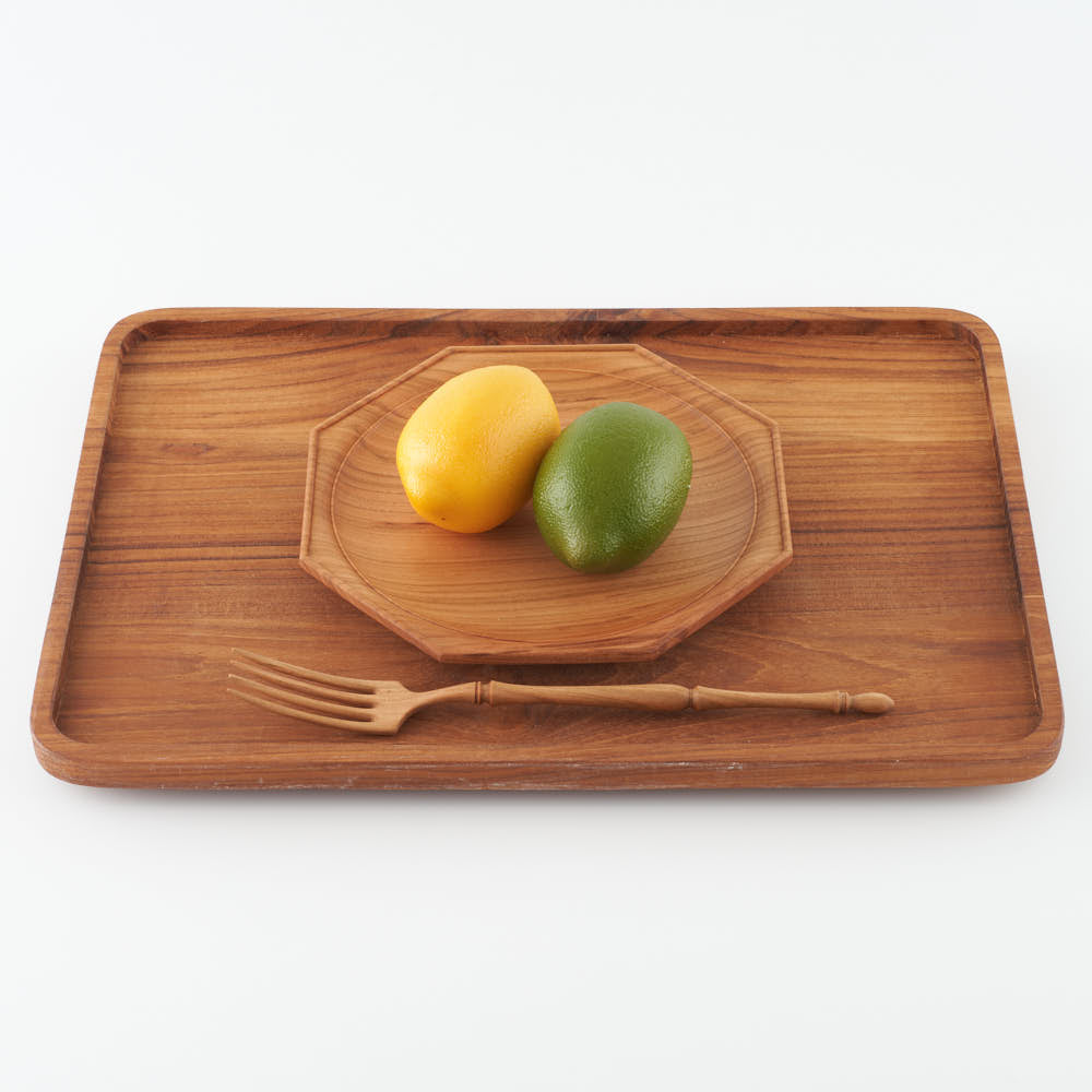 作家 鈴木潤吾 オクトゴナルプレート6寸 山桜 作家 鈴木潤吾 木工もの