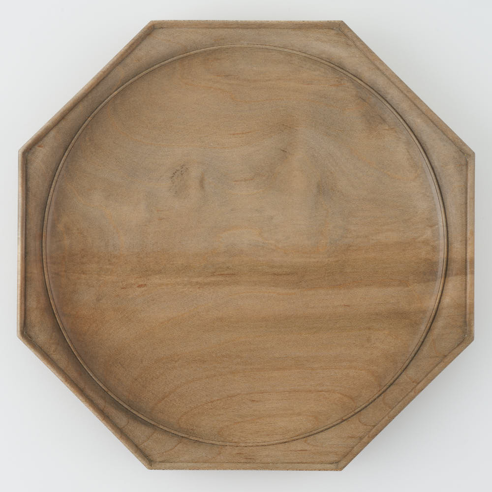 作家 鈴木潤吾 オクトゴナルプレート7寸 楓鉄染 作家 鈴木潤吾 木工もの