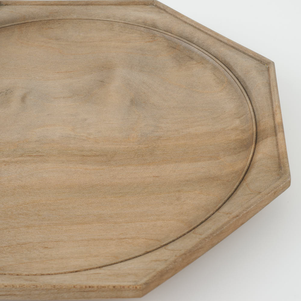 作家 鈴木潤吾 オクトゴナルプレート7寸 楓鉄染 作家 鈴木潤吾 木工もの