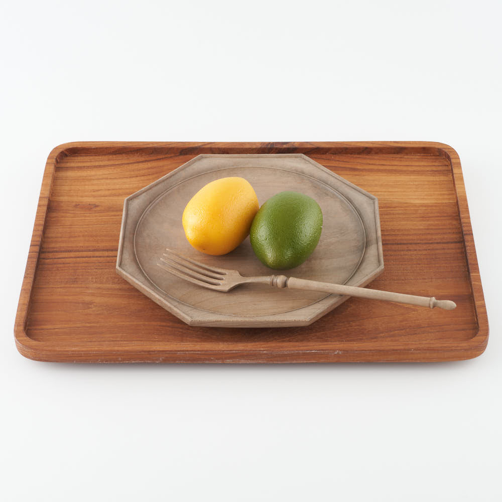 作家 鈴木潤吾 オクトゴナルプレート7寸 楓鉄染 作家 鈴木潤吾 木工もの