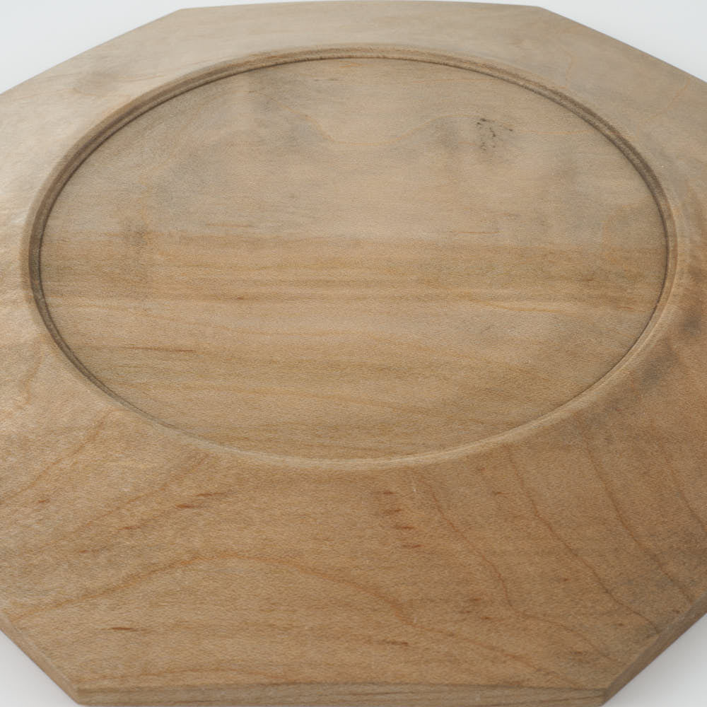 作家 鈴木潤吾 オクトゴナルプレート7寸 楓鉄染 作家 鈴木潤吾 木工もの