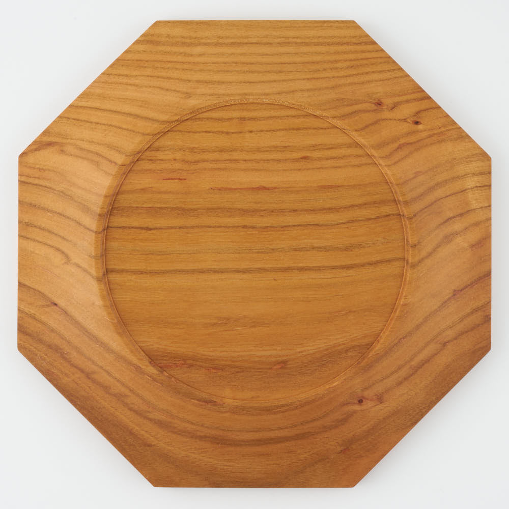 作家 鈴木潤吾 オクトゴナルプレート7寸 山桜 作家 鈴木潤吾 木工もの