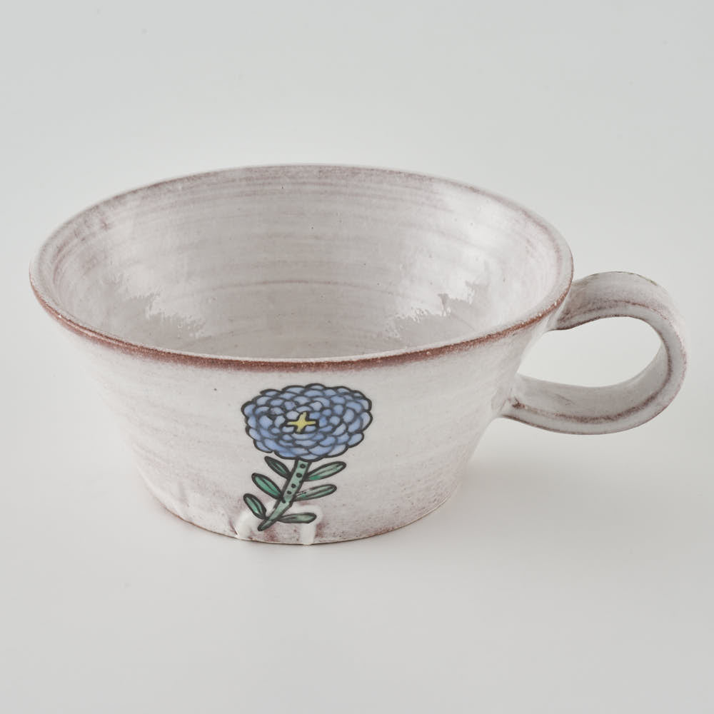 作家 長浜由起子 ブルーデイジー スープカップ 作家 長浜由起子 陶磁器作家もの